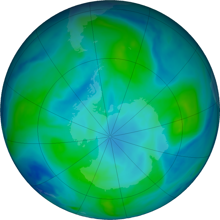 Antarctic ozone map for 11 February 2018